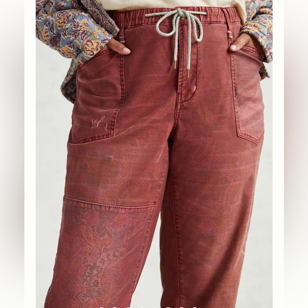 Anthropologie Pilcro Boho Artsy Patchwork High Rise Straight Leg Pants - Picture 2 of 13